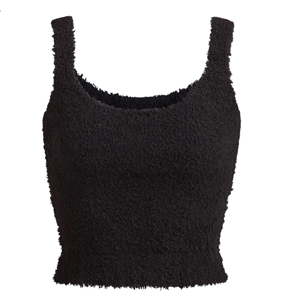 Skims Cozy Knit Tank in Onyx / Black. S/M